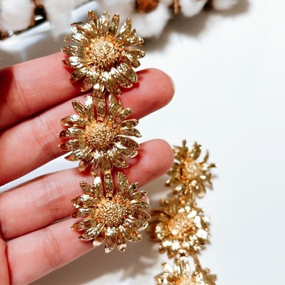 Flower drop  earrings  N51 - Picture 4 of 6